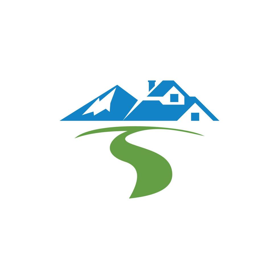logo semplice del paesaggio di montagna domestico vettore