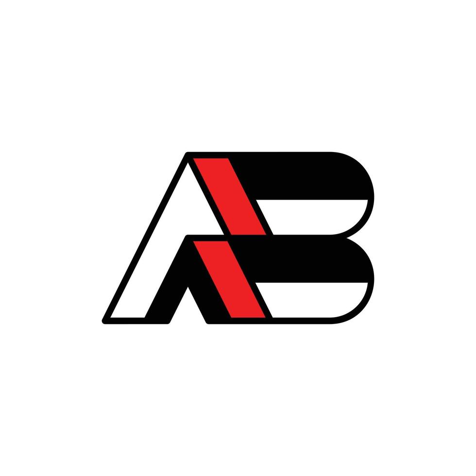 lettera ab logo geometrico moderno vettore