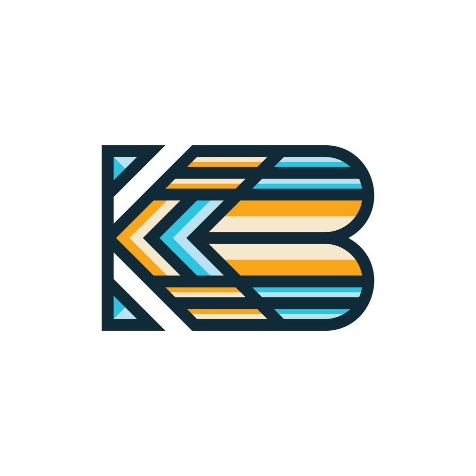 lettera kb moderno colorato semplice logo vettore