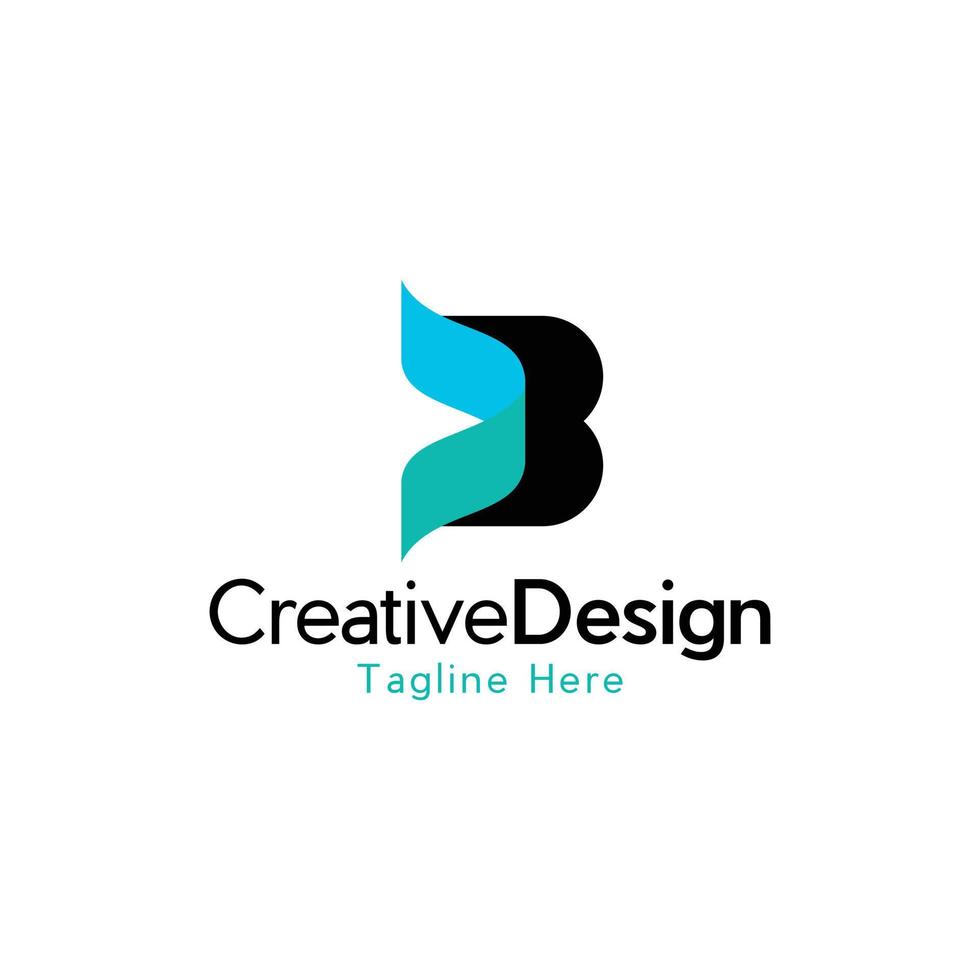 lettera b media logo creativo moderno vettore