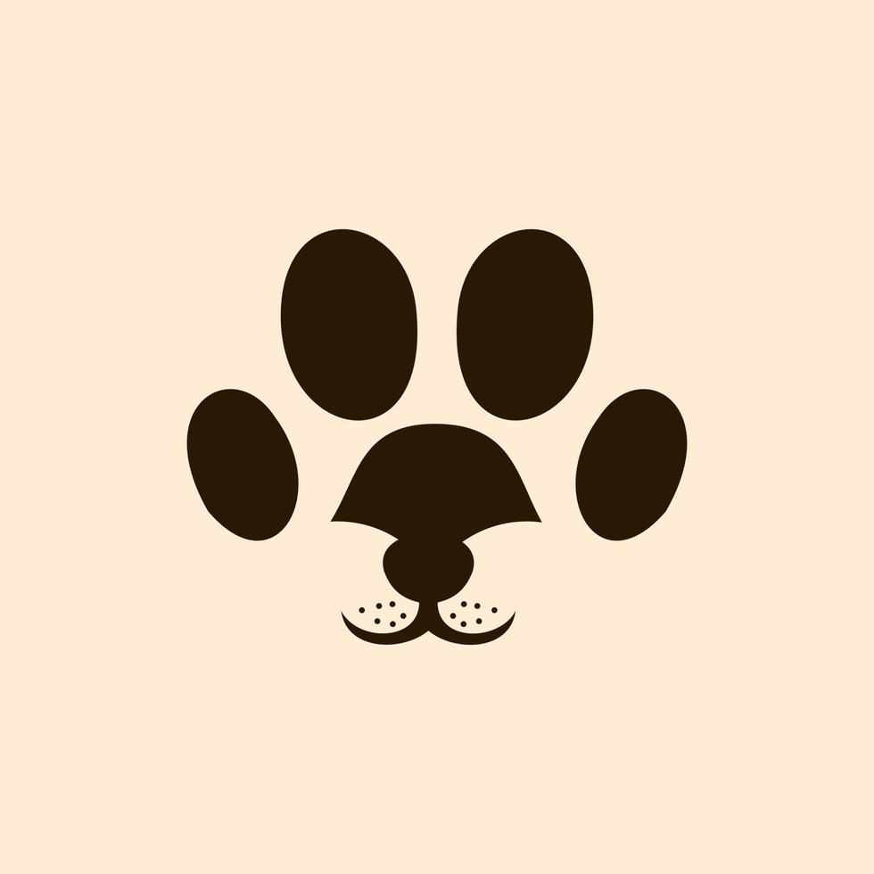 logo semplice dell'illustrazione della zampa del cane vettore