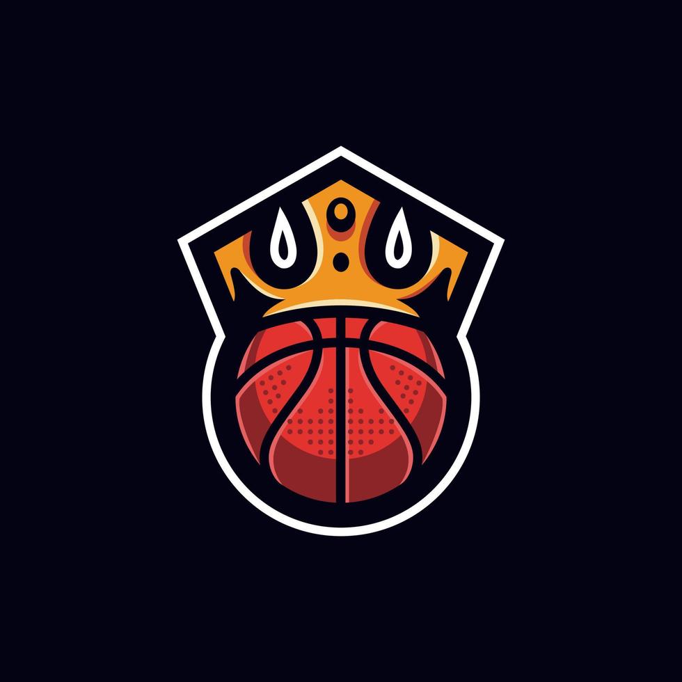 logo dell'illustrazione reale della corona di basket vettore