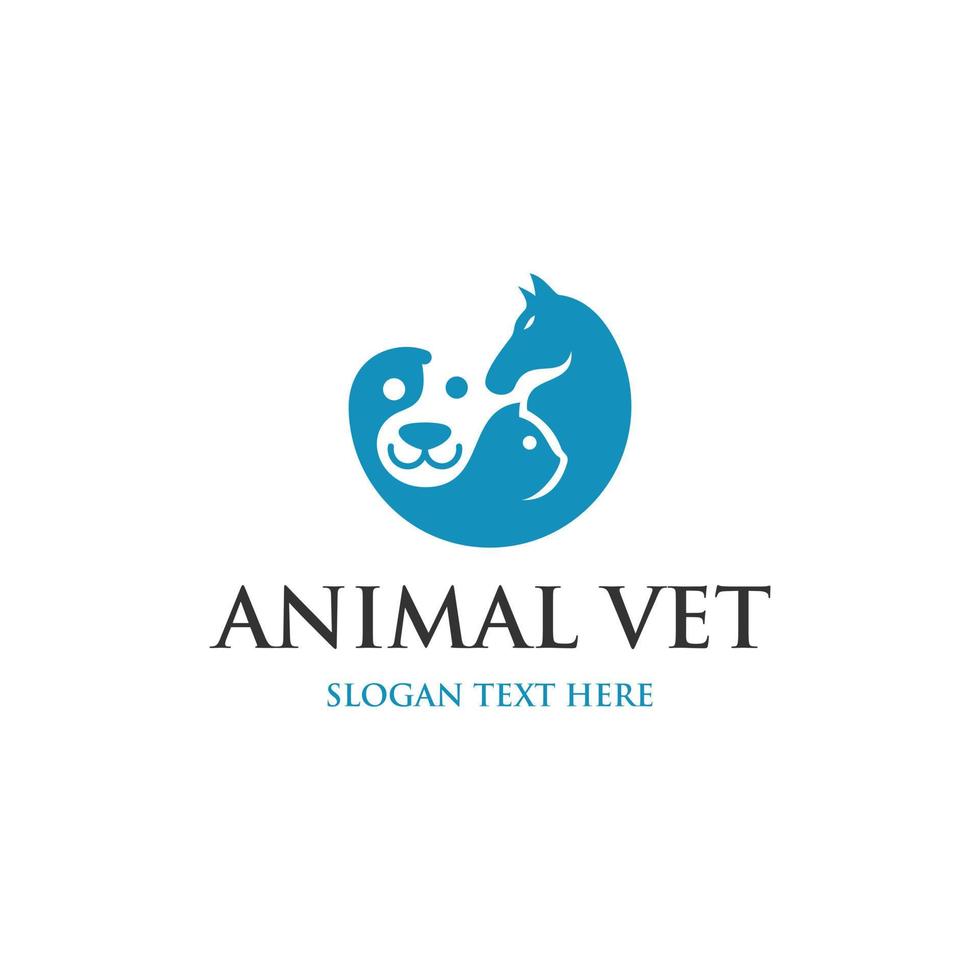logo di illustrazione semplice veterinario animale vettore