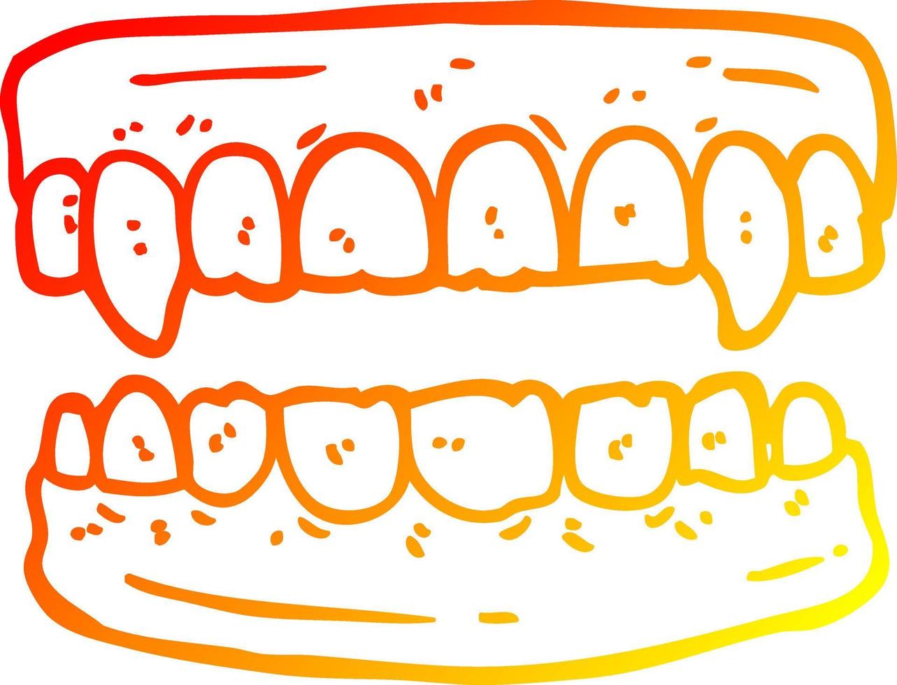 caldo gradiente disegno cartone animato denti da vampiro vettore