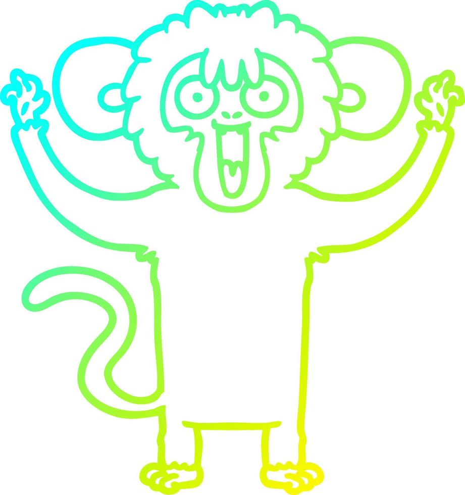 Scimmia caroton con disegno a linea a gradiente freddo vettore