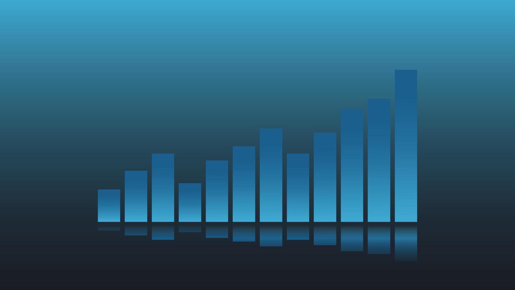 il grafico a barre mostra le prestazioni aziendali e l'efficacia finanziaria su sfondo blu scuro vettore