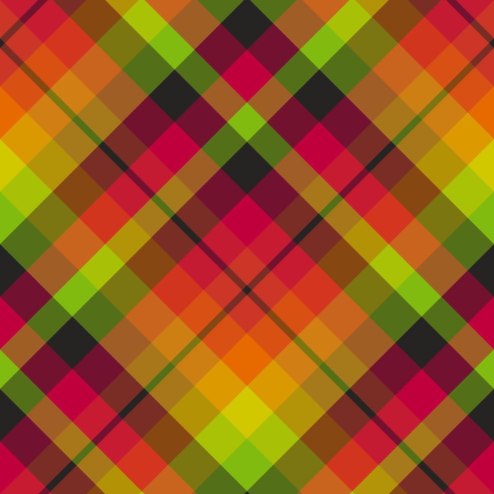 motivo senza cuciture in grandi colori festivi rosa brillante, rosso, giallo, verde, arancione e nero per plaid, tessuto, tessuto, vestiti, tovaglie e altre cose. immagine vettoriale. 2 vettore