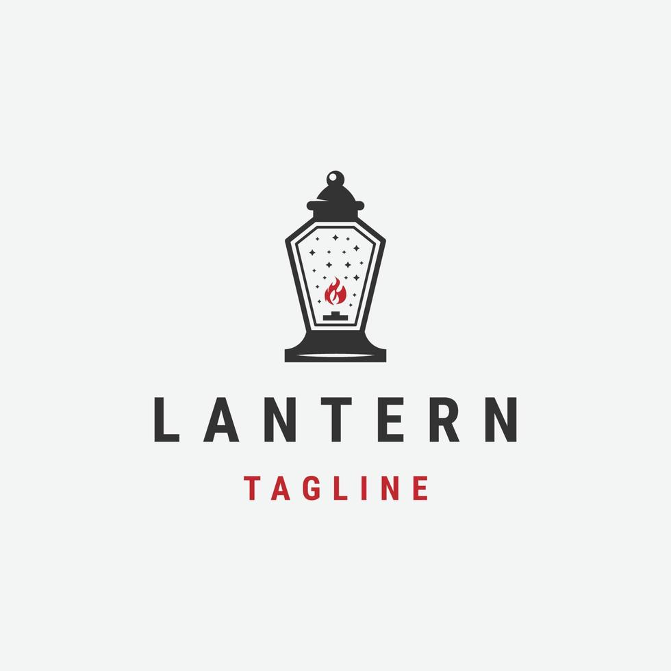 lanterna vecchio logo design modello piatto vettore