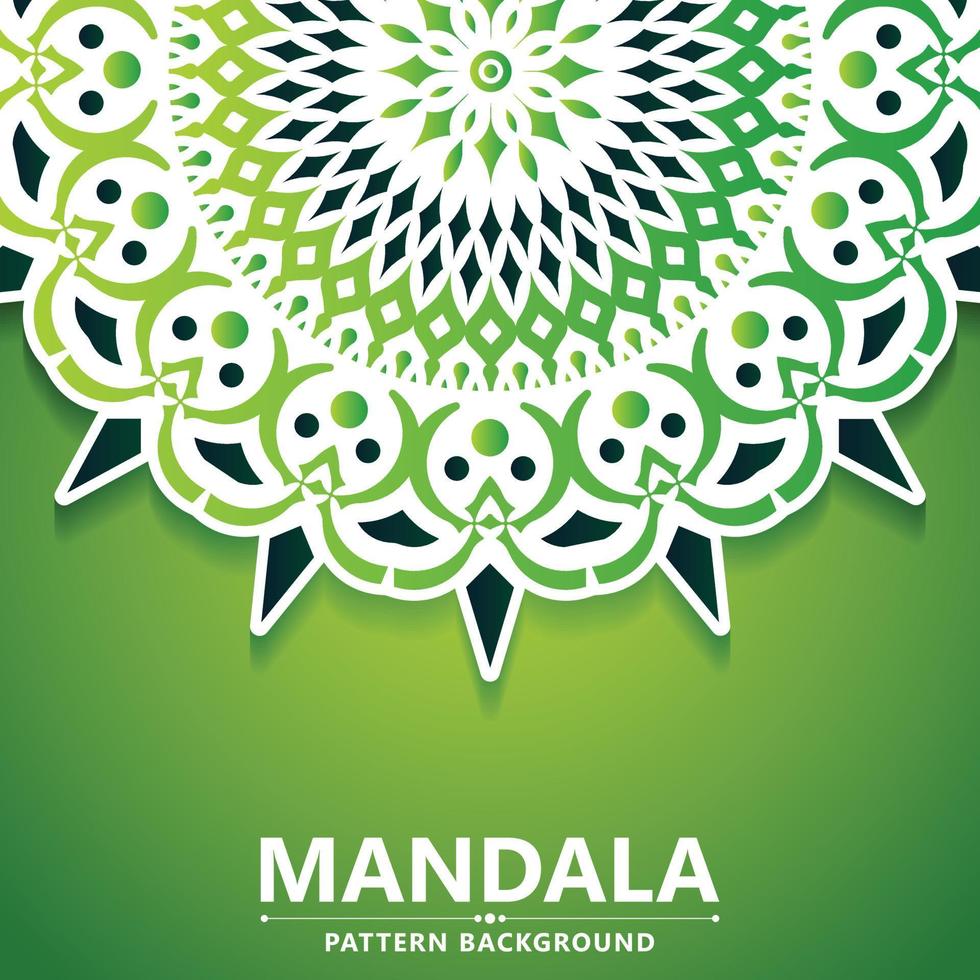 sfondo verde mandala decorativo vettore