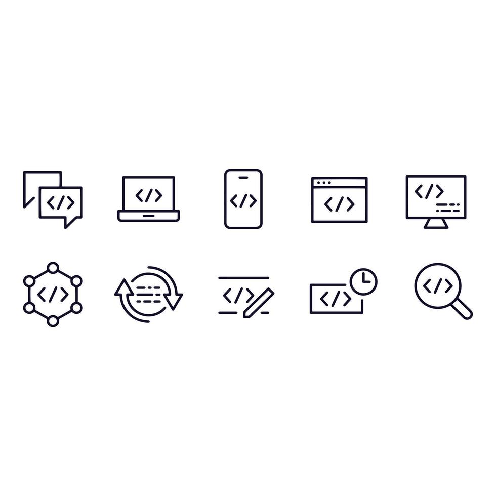 icone di programmazione disegno vettoriale