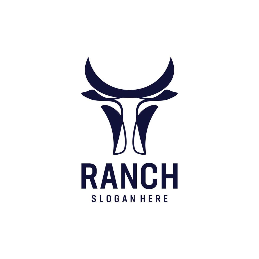 Toro testa ranch logo design ispirazione vettore