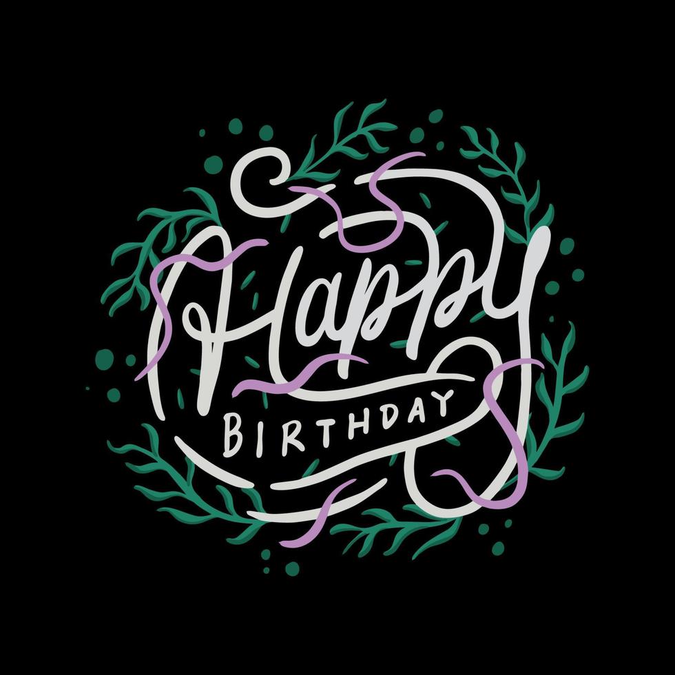 contento compleanno vettore lettering illustrazione per manifesto o regalo