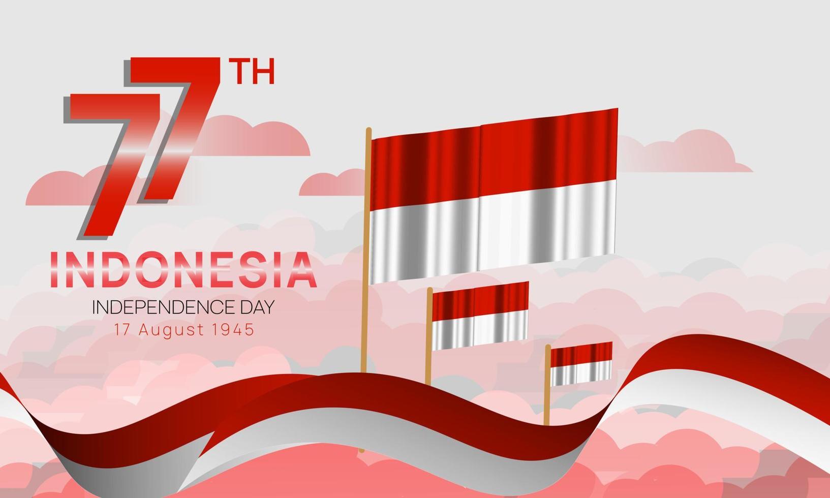 rosso e bianca celebrazione di dell'Indonesia 77th indipendenza giorno vettore
