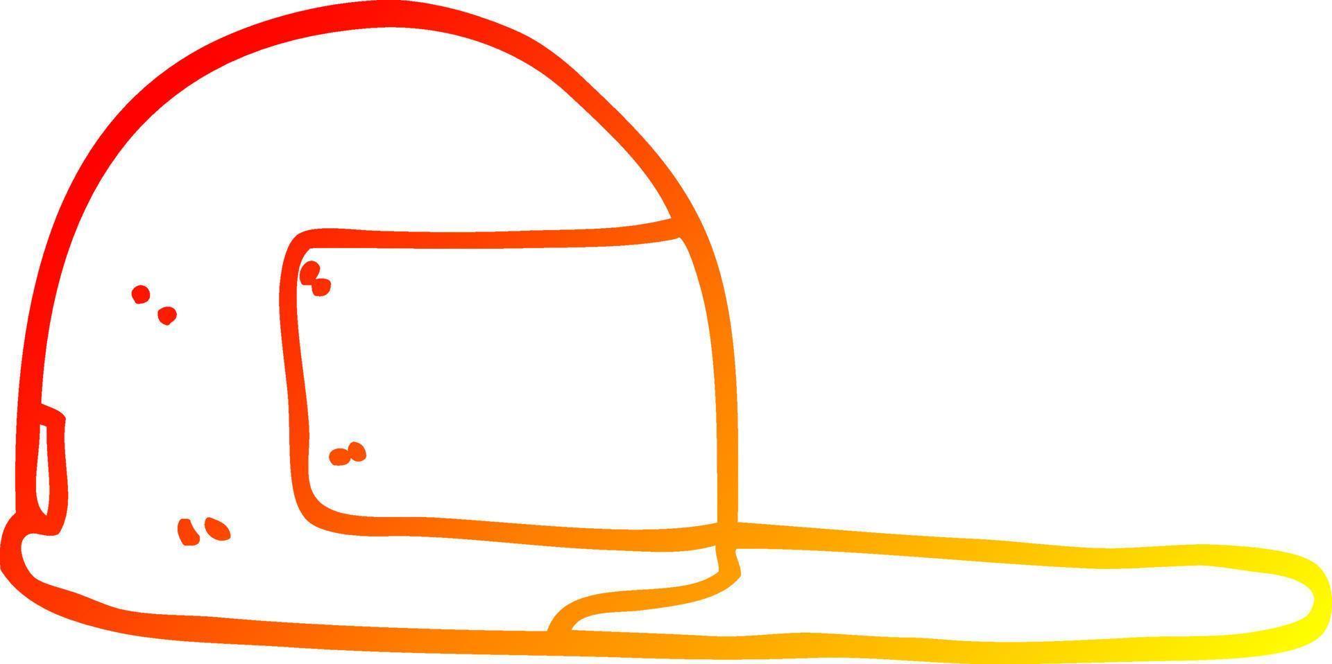 berretto da baseball del fumetto di disegno a tratteggio a gradiente caldo vettore