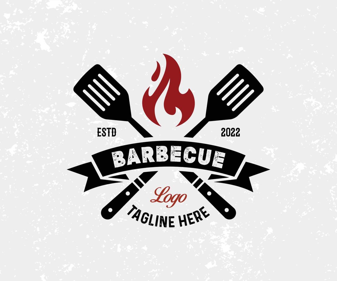 semplice moderno barbecue logo design cibo o griglia modello vettore. vettore