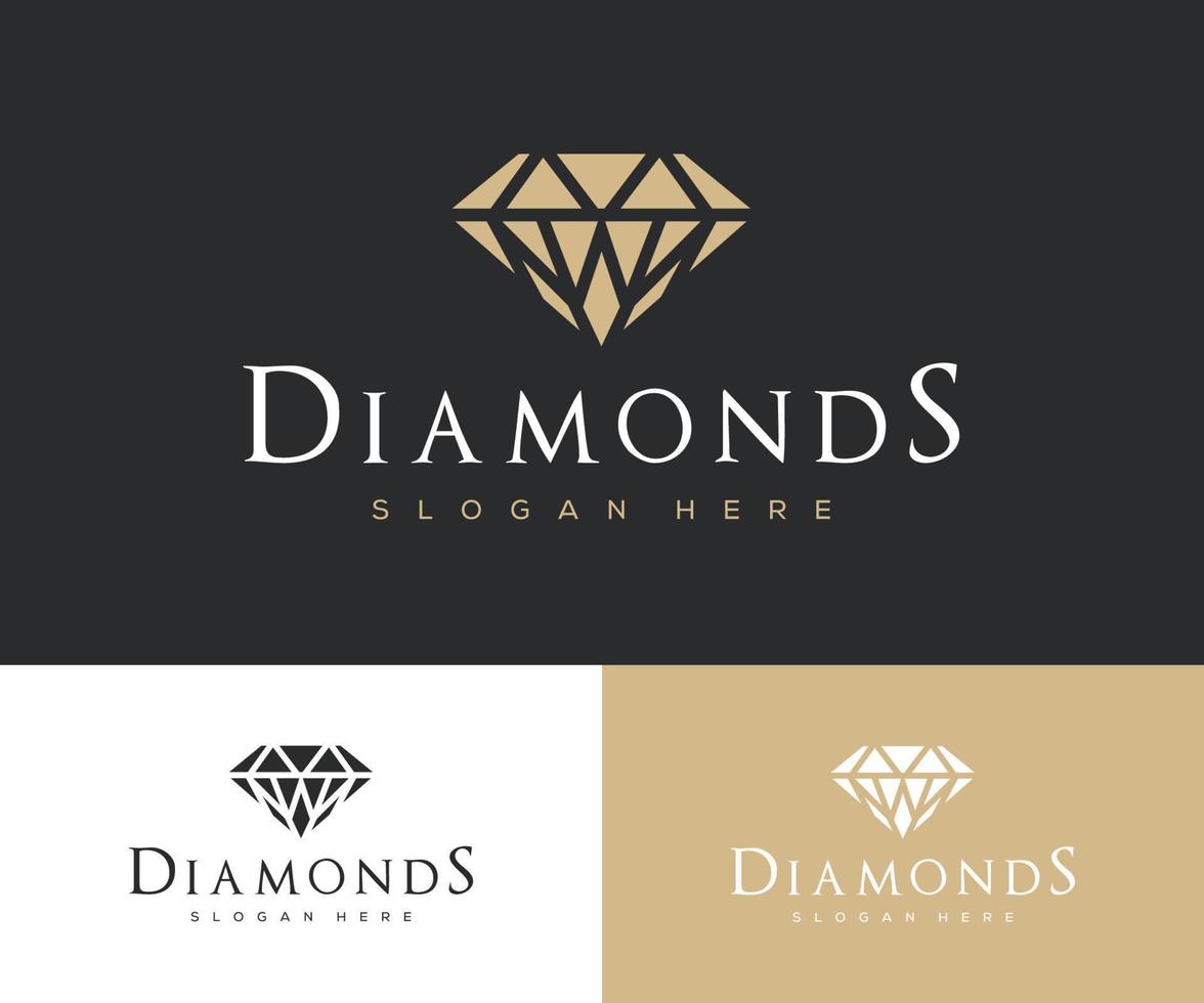 diamante logo design. diamante logo. gioielleria logo design. vettore