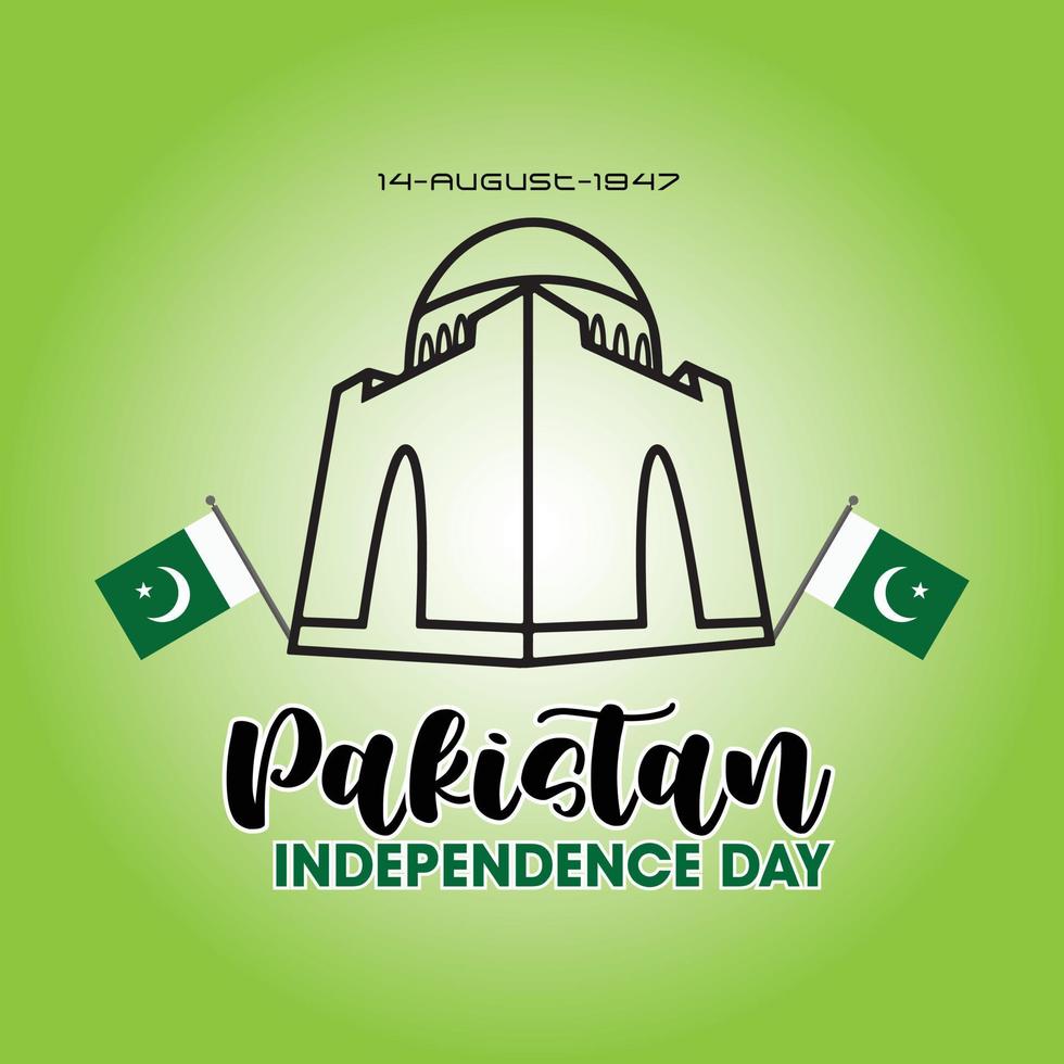 14 agosto Pakistan indipendenza giorno celebrazione vettore