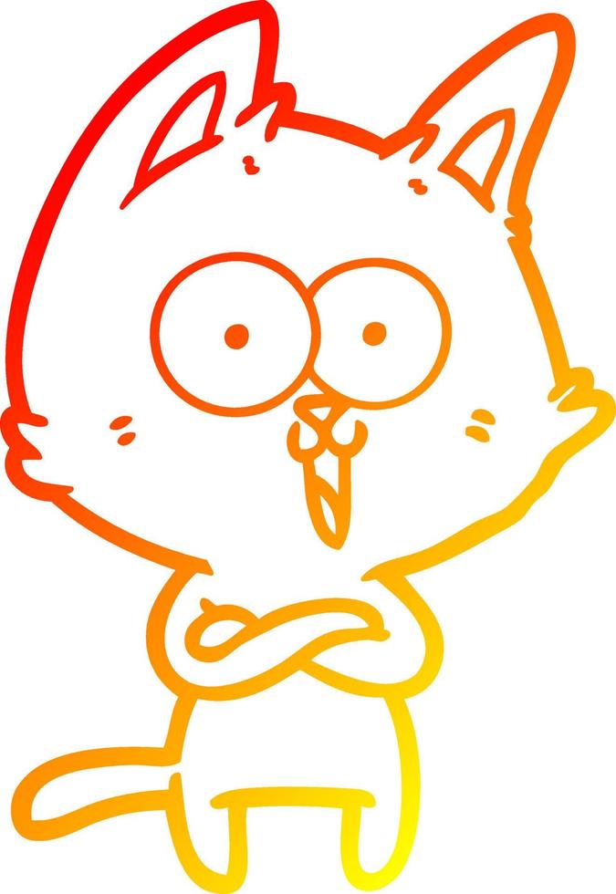 caldo gradiente di disegno gatto divertente cartone animato vettore