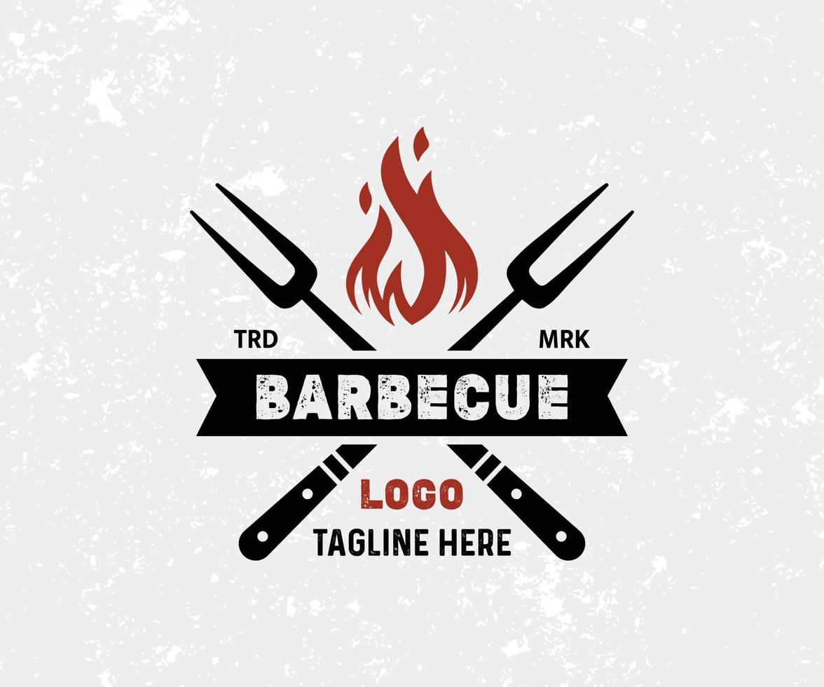 bbq vettore logo design modello. creativo griglia, barbecue, barbecue, bbq logo.