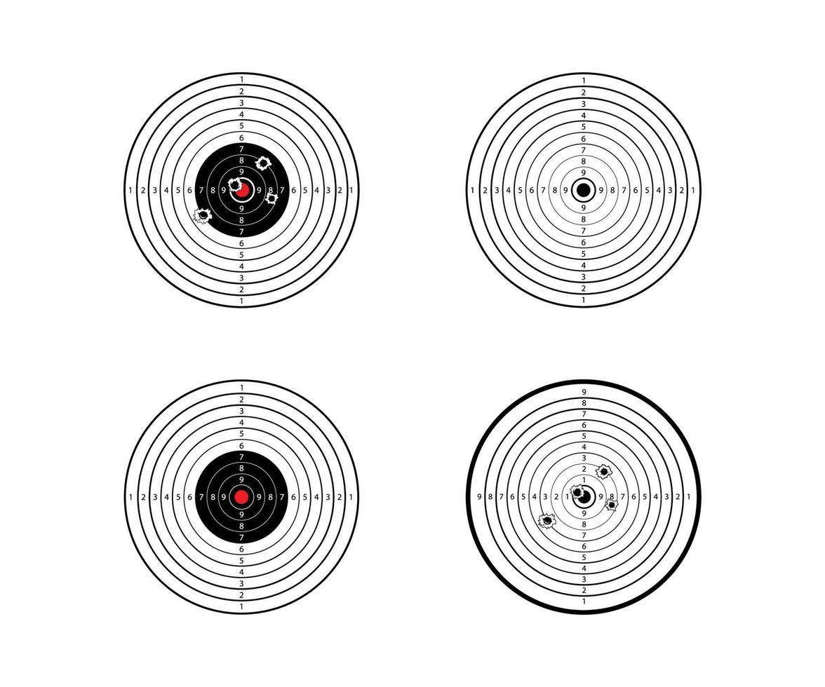 bersaglio tiro icona vettore con rosso centro, tiro bersaglio vettore.