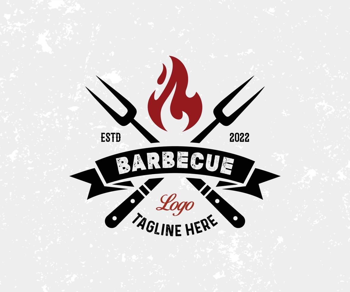 migliore barbecue logo design modello. griglia o bbq Vintage ▾ etichetta, distintivo vettore. vettore