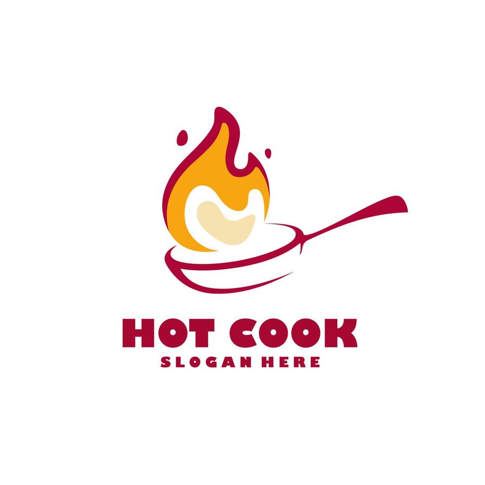 caldo cucinando logo design modello illustrazione vettore