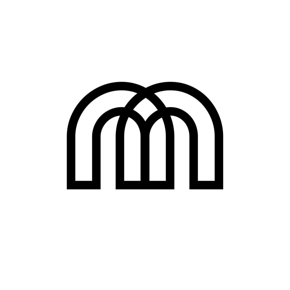 semplice lettera m logo design template pro vector