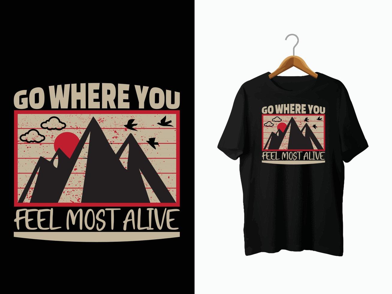 design t-shirt da montagna vettore