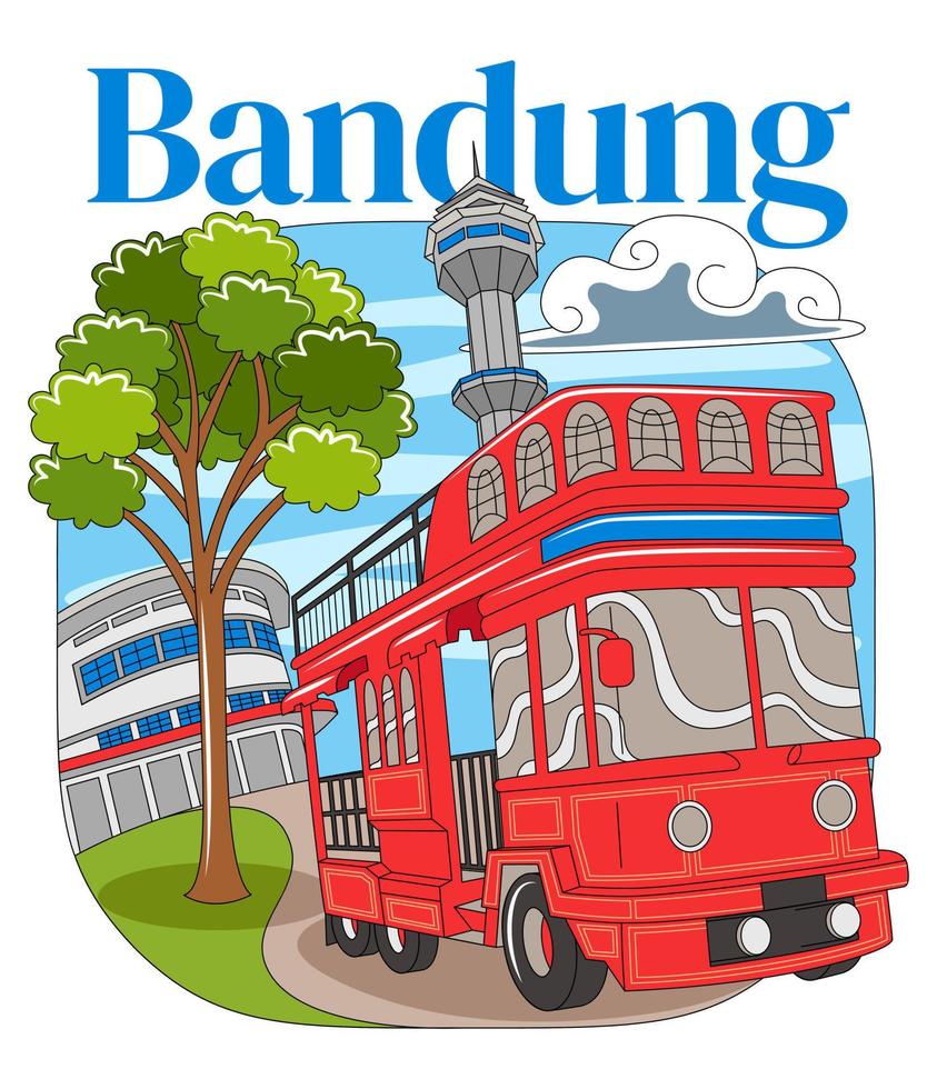 bandung città vettore illustrazione