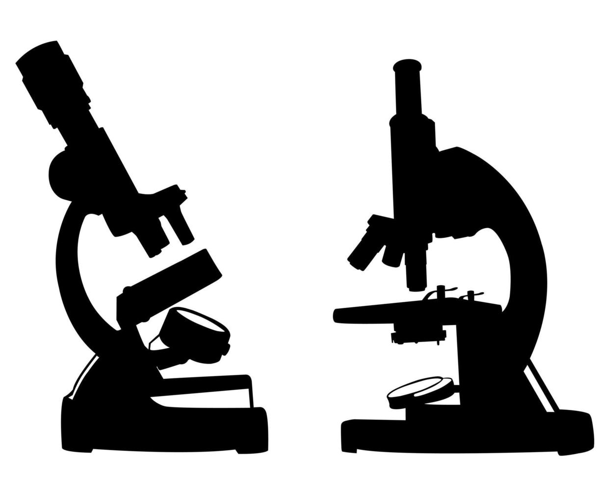 Due microscopio su un' bianca sfondo vettore