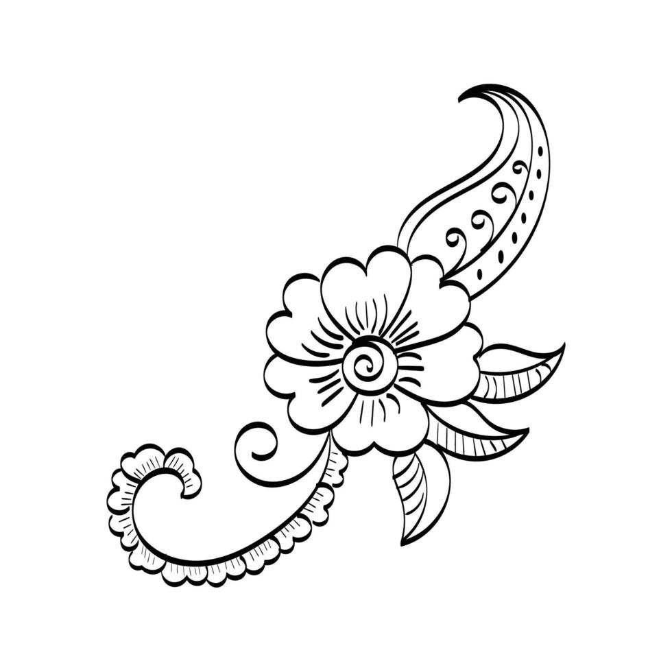 alcanna tatuaggio fiore design. mehndi stile. vettore