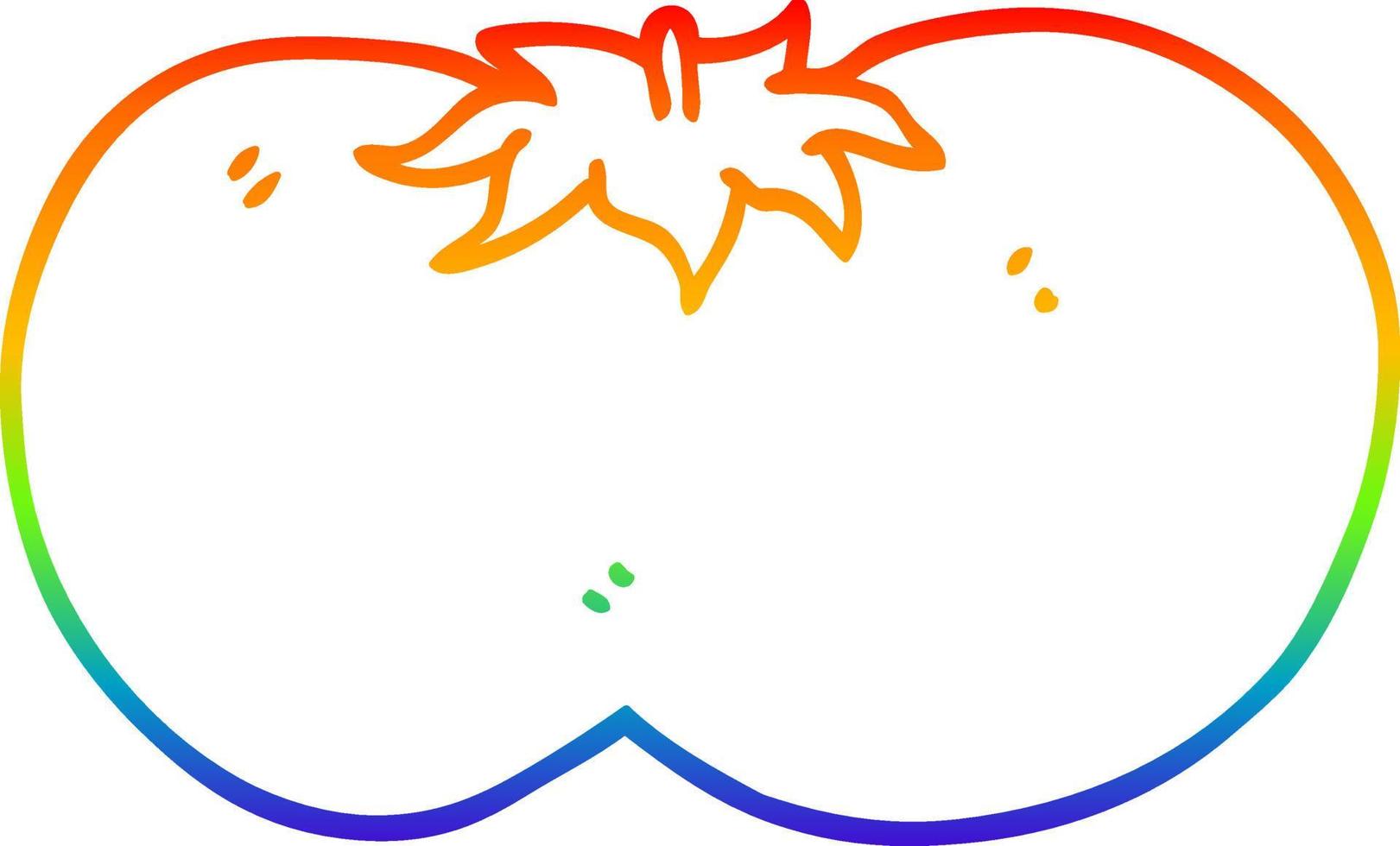 arcobaleno pendenza linea disegno cartone animato enorme pomodoro vettore