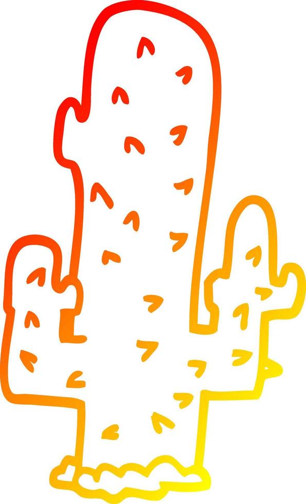 caldo gradiente disegno cartone animato cactus vettore