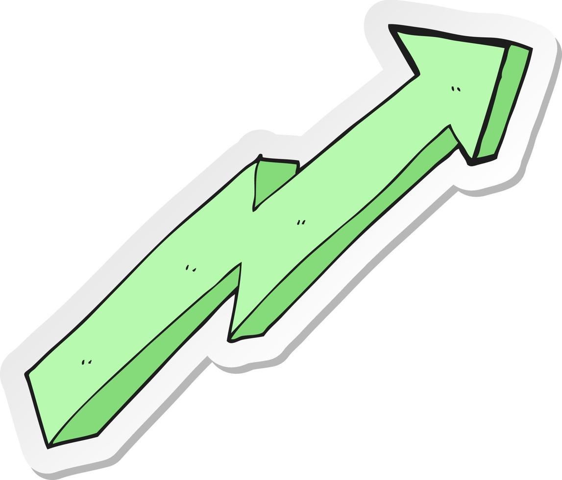 etichetta di un' cartone animato freccia su tendenza vettore