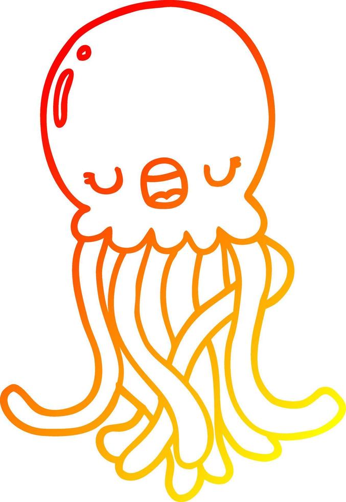 medusa del fumetto di disegno a linea a gradiente caldo vettore