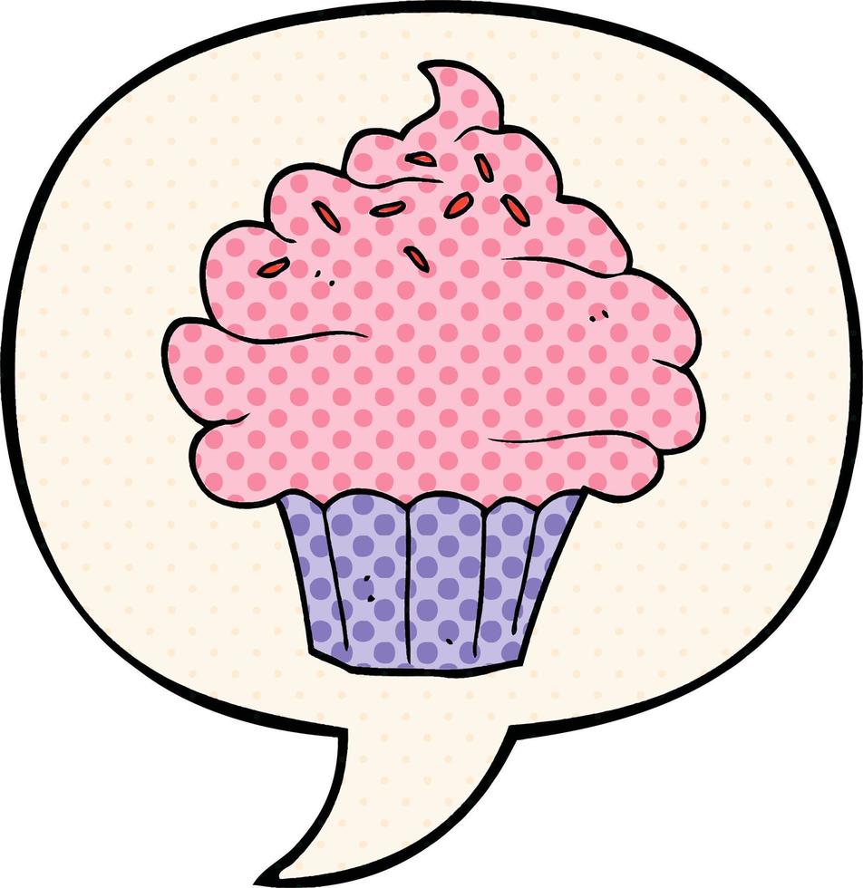 cupcake cartone animato e fumetto in stile fumetto vettore