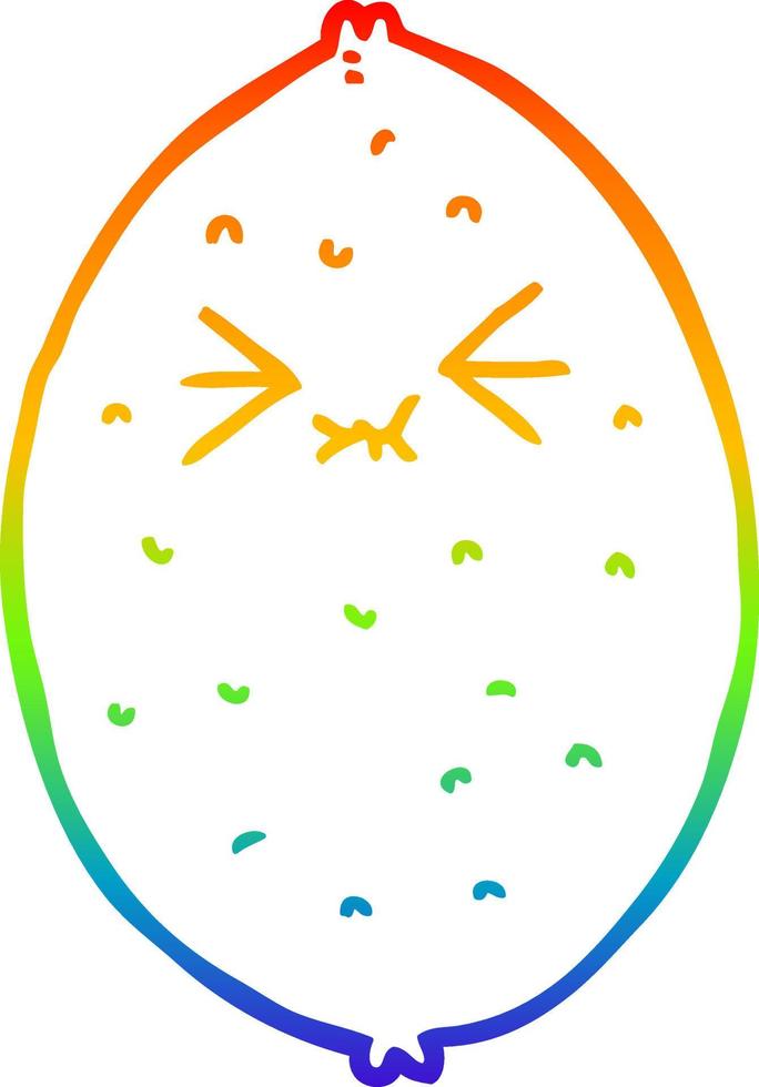 arcobaleno gradiente linea disegno cartone animato limone amaro vettore