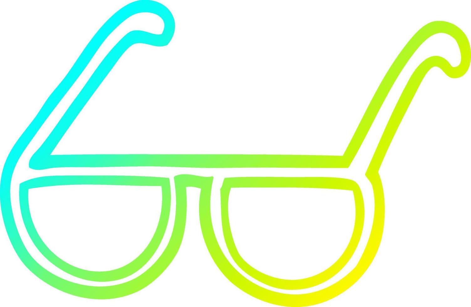 occhiali da cartone animato con disegno a linea a gradiente freddo vettore