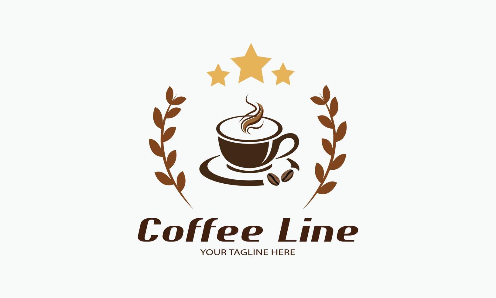 caffè linea caffè negozio logo modello vettore illustrazione di un' dolce caffè logo