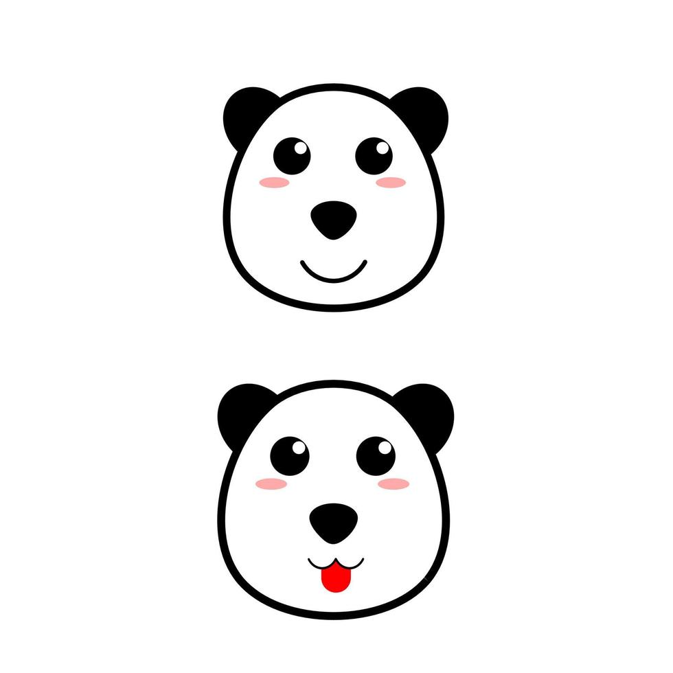 carino bambino panda impostare. bambino panda viso. logo di bambino panda. vettore