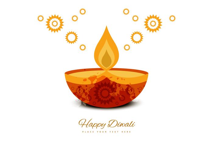 cartolina d'auguri decorativa di deepawali vettore