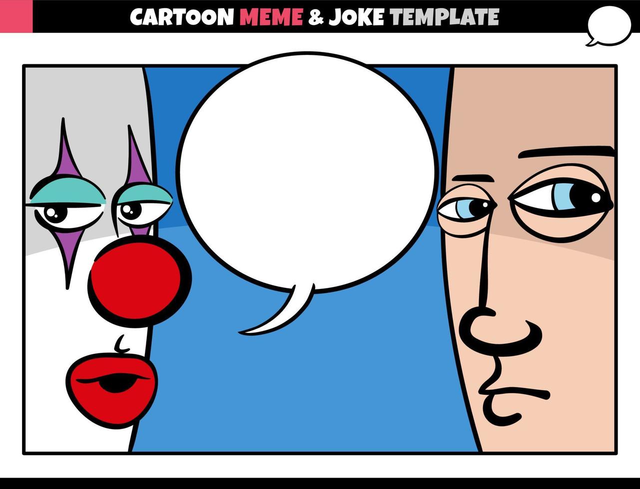 cartone animato meme modello con clown e uomo vettore