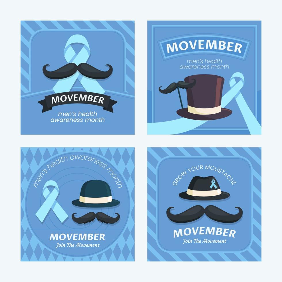 Movember sociale media inviare vettore