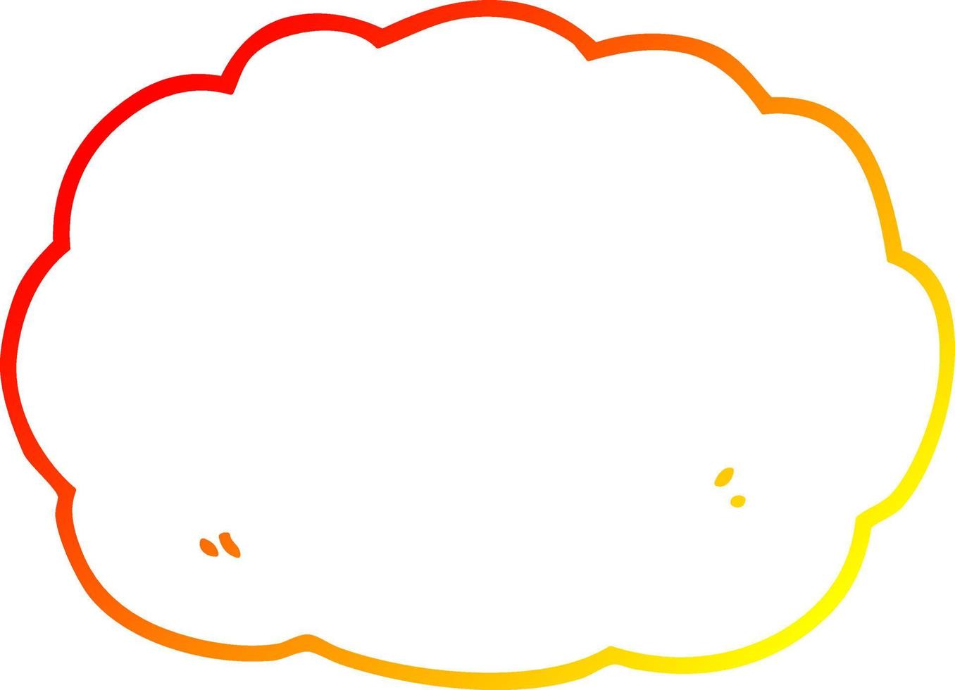 nuvola di cartoni animati di disegno a linea a gradiente caldo vettore