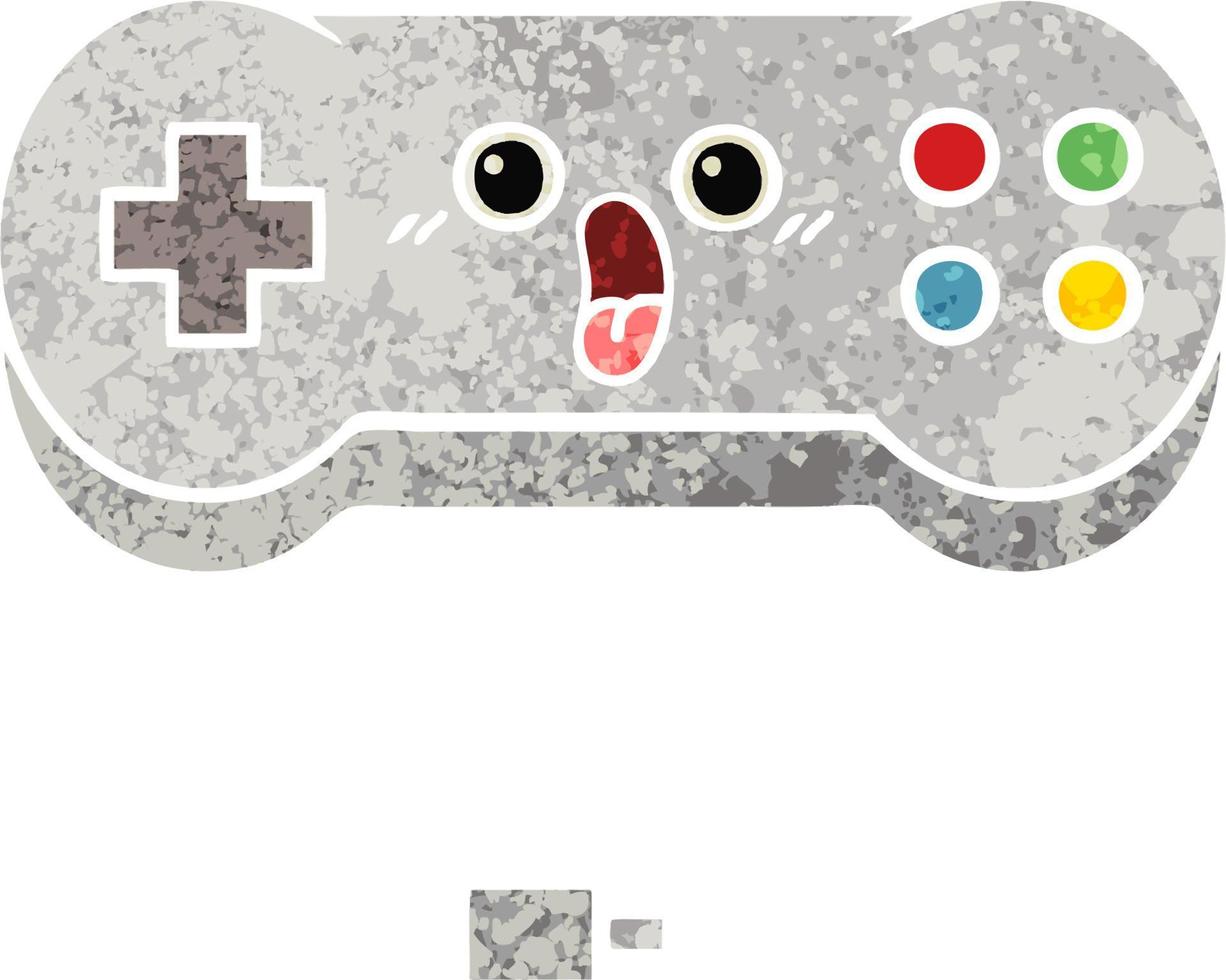 controller di gioco in stile cartone animato retrò illustrazione vettore