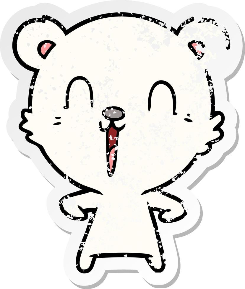 adesivo in difficoltà di un orso polare cartone animato felice vettore