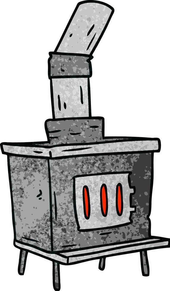doodle del fumetto strutturato di una fornace domestica vettore