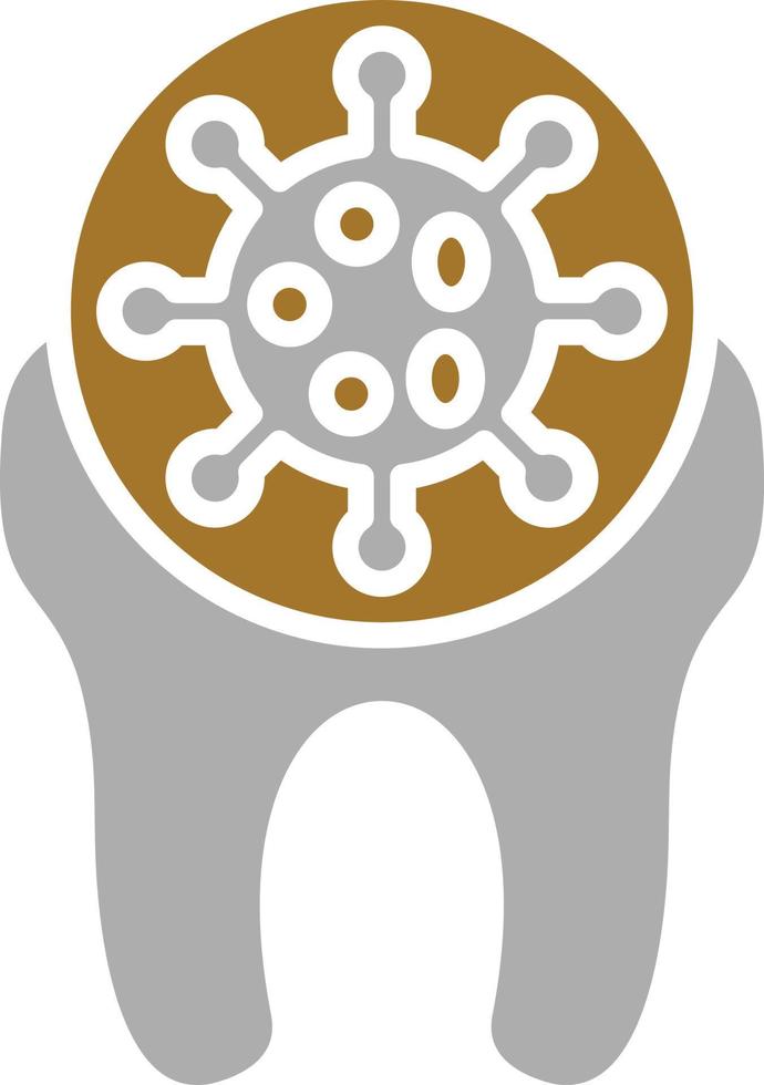 stile dell'icona di infezione dei denti vettore