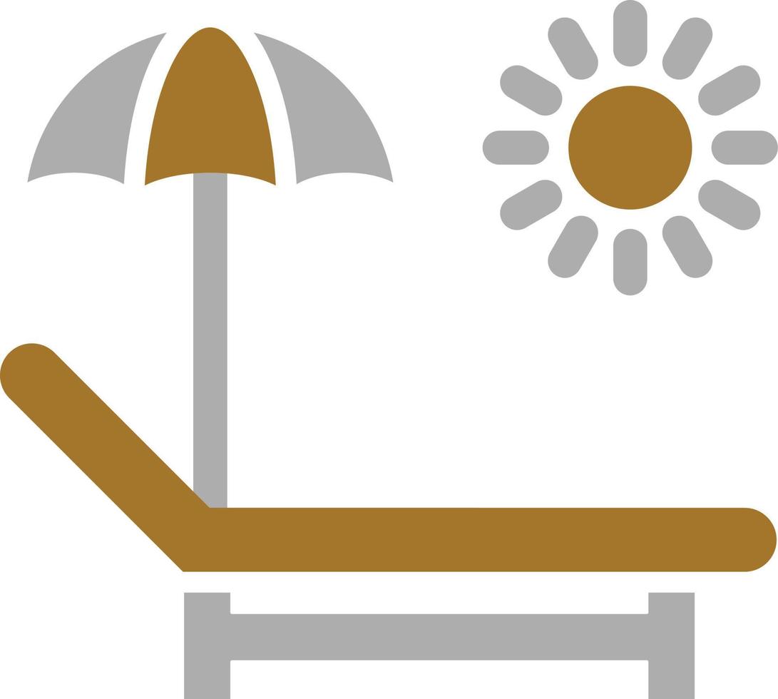 stile icona lettino solare vettore