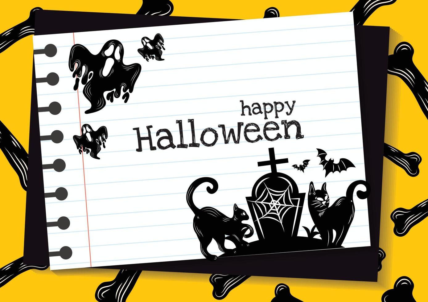 Halloween bandiera per Halloween soddisfare giallo design vettore